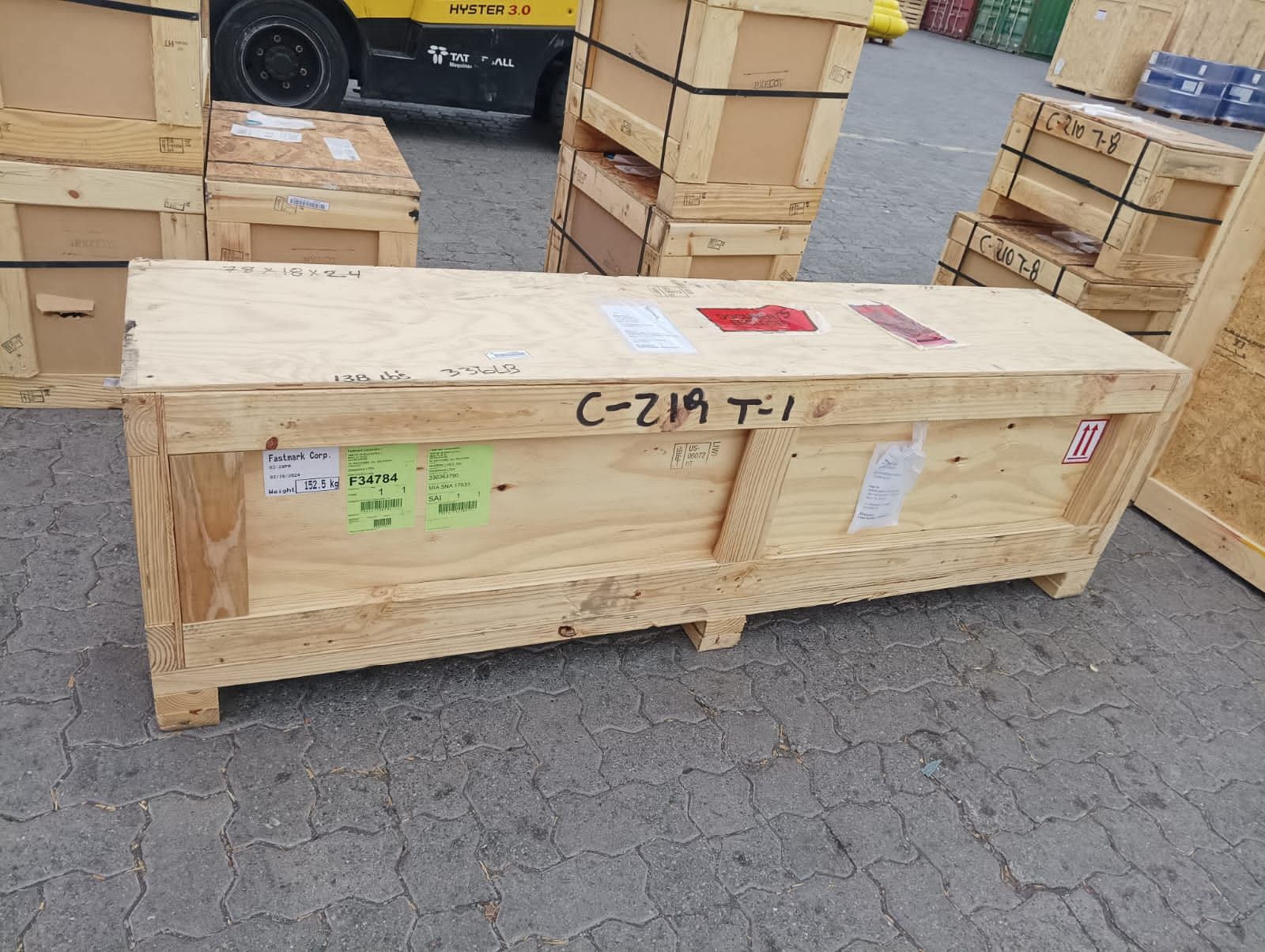 Embalaje de madera listo para transporte